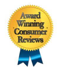 gold award winning consumer reviews black font